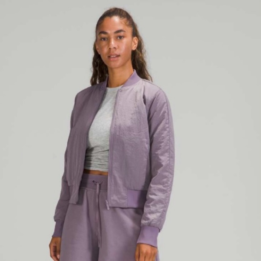 Lululemon Reversible Lavendar Bomber Jacket 4